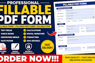 create fillable PDF form, editable PDF and fillable forms