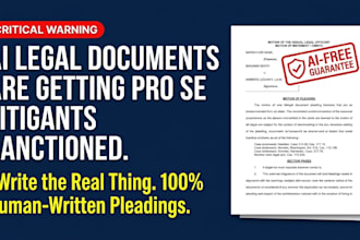 draft and verify pro se court pleadings, motions, and complaints for civil court