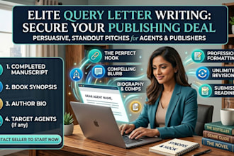 write your book proposal, query letter, and handle literary agent submissions