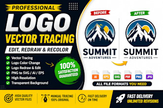 professionally trace, vectorize, edit, and recolor your logo