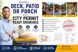 design a professional deck, patio, or porch with city permit ready drawings