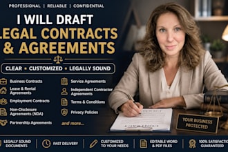 draft startup business, employment, legal contracts and  lease agreements