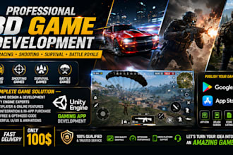 do professional 3d unity gaming mobile app development