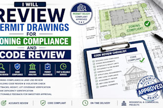 review permit drawings for zoning compliance and code review