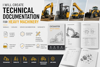 create technical documentation for heavy machinery