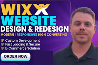 design or redesign wix website, wix landing page and wix website