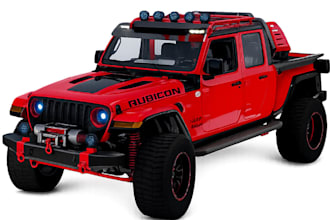 model 3d truck in blender, unity game vehicle,3d rigging, offroad car for roblox