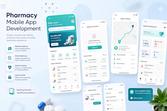 do pharmacy mobile app development, design a modern healthcare or medical app