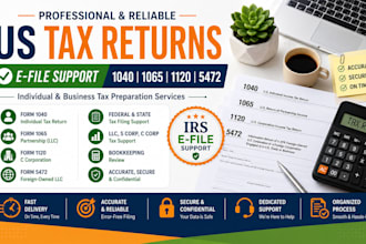 prepare and efile US tax returns 1040 1065 1120 and 5472
