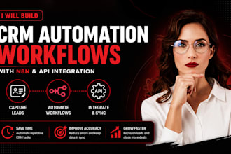 build crm automation workflows using n8n and api integration