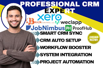 setup weclapp crm proofhub jobnimbus automate brickcontrol xero crm workflow