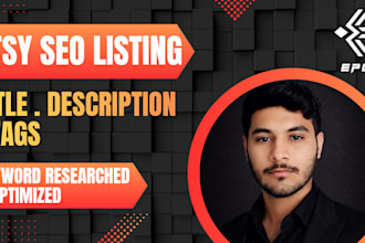 write SEO etsy product titles, tags and descriptions