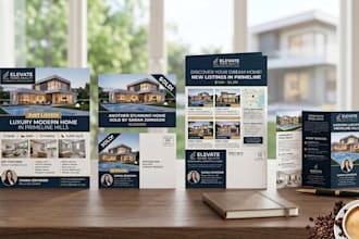 design elegant real estate, postcards, eddm direct flyers