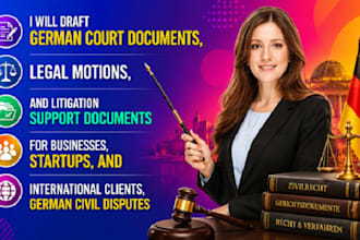 draft german court document, legal motion, and litigitation support document