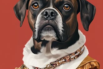 draw pet portrait illustration