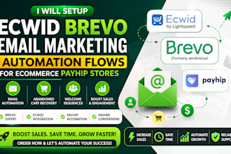 setup ecwid brevo email marketing automation flows for ecommerce payhip stores