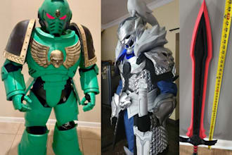 3d cosplay creation armor props eva foam fabric 3dmodel helmet mask sword shield