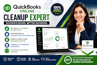 do quickbooks online cleanup, catchup bookkeeping and bank reconciliation