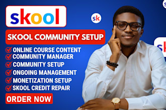 setup skool online course community skool online community manager credit repair