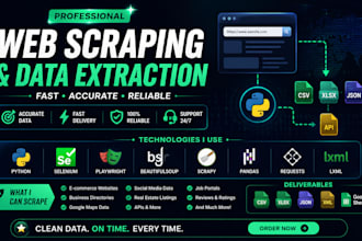 scrape any website using python, selenium and playwright