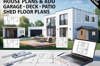 draw adu garage plan deck patio shed outdoor living floor plan architecture plan