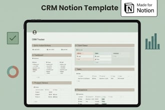 create custom notion template notion crm productivity dashboard notion planner