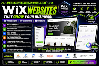 develop wix ecommerce, bookings website, velo automation elementor landing page