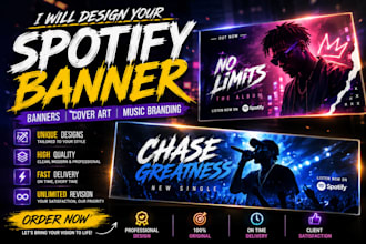 design professional spotify artist banner and music cover art