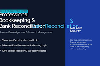 professional bookkeeper, bank reconciliation, excel