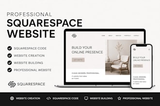 build a professional squarespace website with custom design