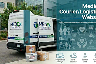 design a hipaa friendly medical courier website, healthcare logistics website