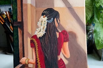 paint aesthetic acrylic mini canvas art from your photo