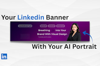 design a linkedin banner with ai portrait