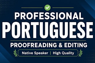 professionally review and edit your text in portuguese