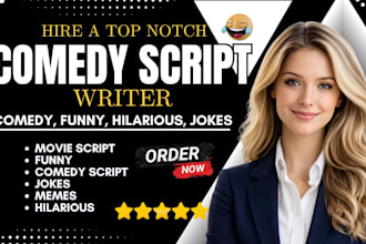 write movie script comedy script screenplay short film script humor funny jokes
