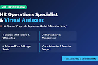 be your HR operations specialist and virtual assistant