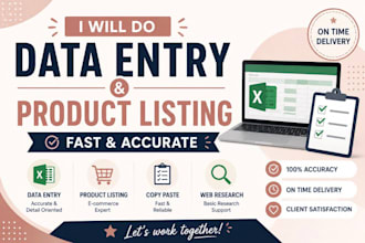 do ecommerce product listing and data entry