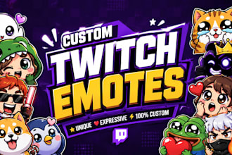create snazzy twitch, kick emotes in 24 hours