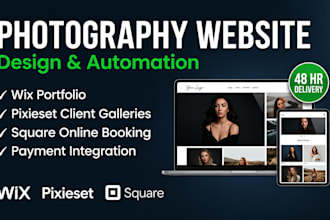 design premium photograghy website wix pixieset square booking online