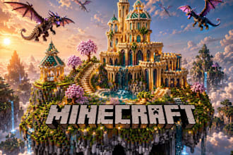 build minecraft castles, villages, base, houses, hubs and spawns