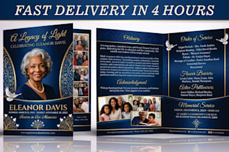 design professional funeral flyer and funeral program