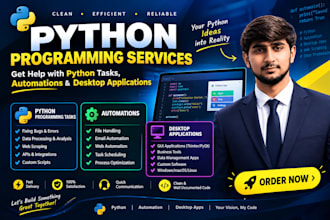 provide help in python programming tasks, automations and desktop applications