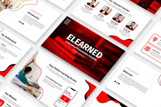 educational online course google slide, teaching presentation pitch deck design