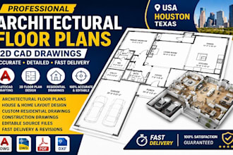 create architectural floor plans and autocad drawings for houston texas