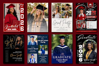 design custom graduation party invitation or announcement card
