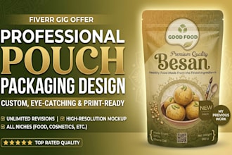 do premium product packaging, pouch, and bag design