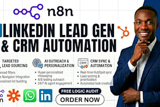 build a custom n8n ai agent for linkedin lead gen, data enrichment, and CRM sync