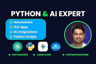 develop python scripts, gui apps and ai automation