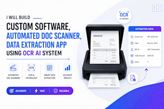 custom software, automated doc scanner, data extraction app using ocr ai system