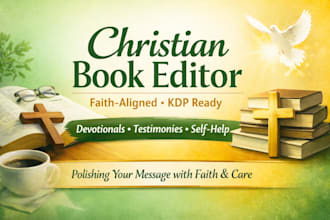 do book editing, proofread christian memoir manuscript development